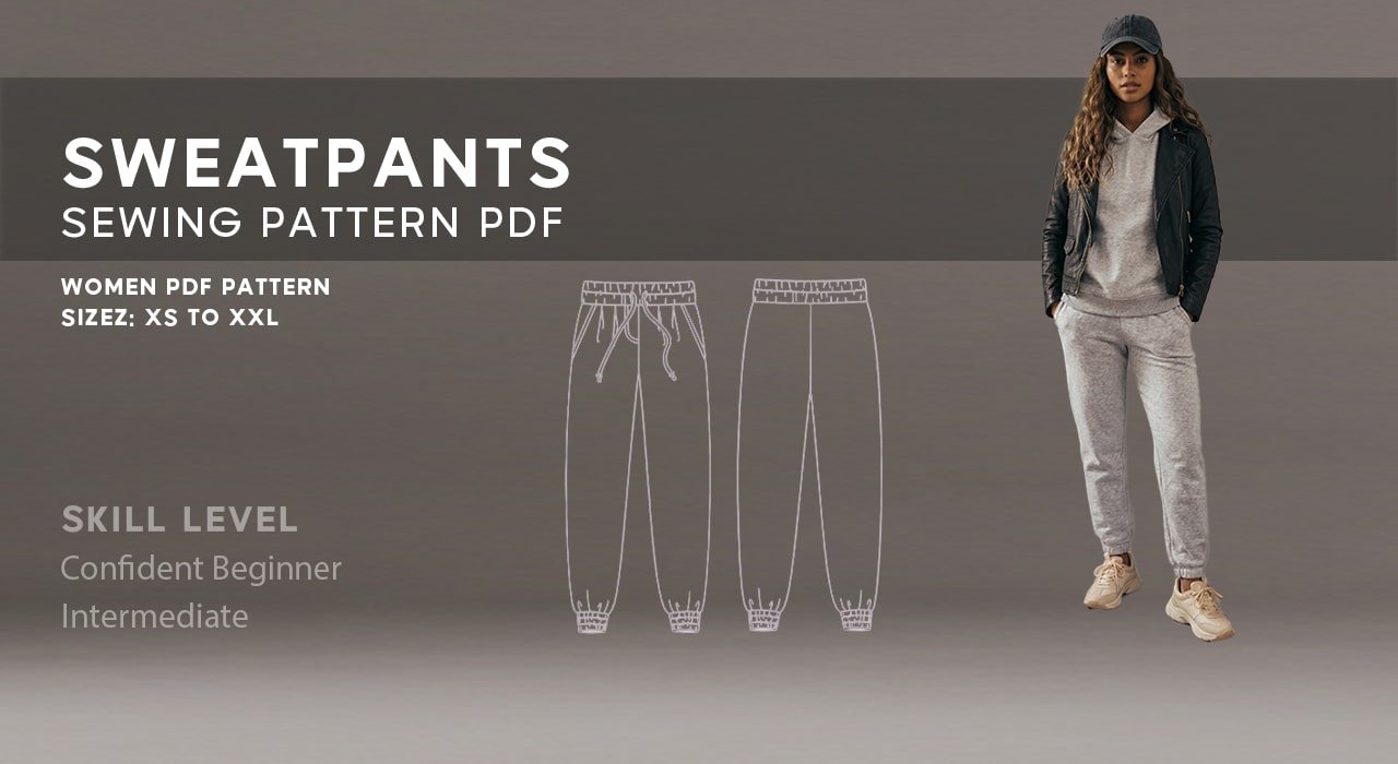 Read more about the article Sweatpants Sewing Pattern – Cozy PDF Joggers in 5 Sizes